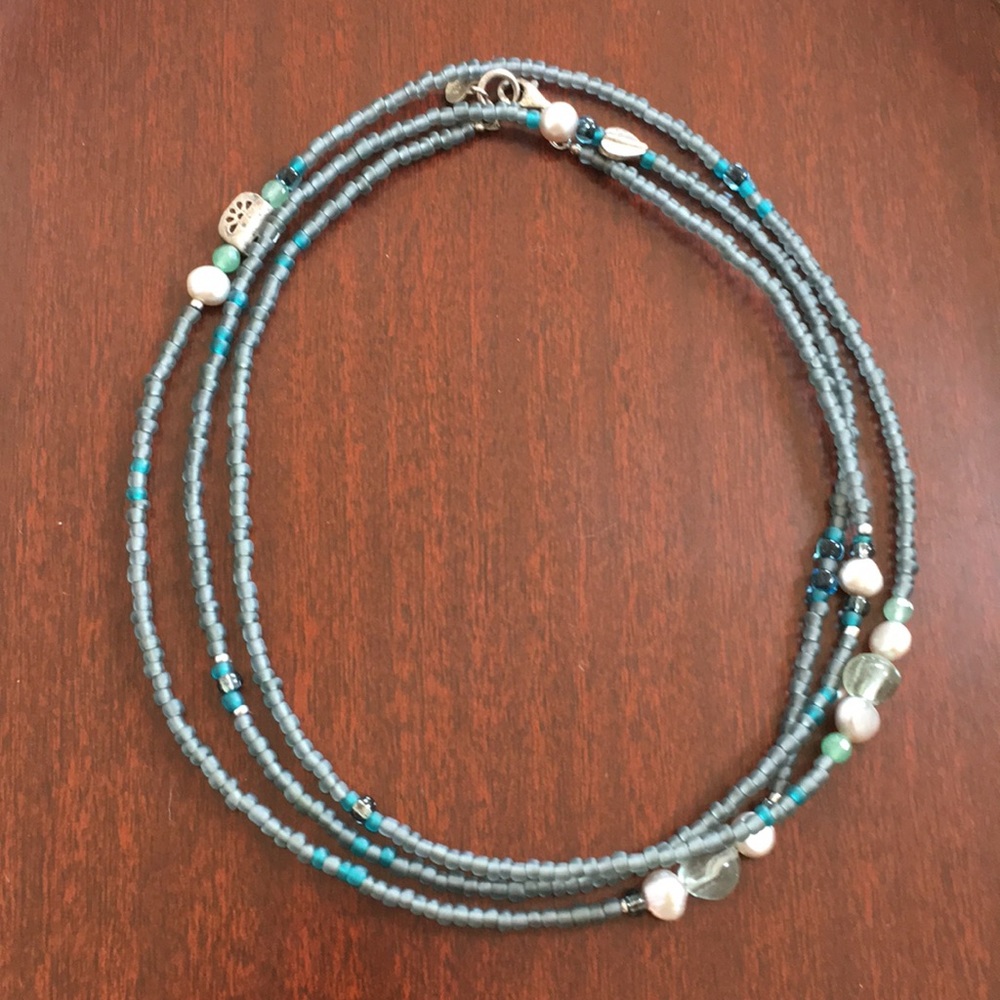 Tica Rosa sterling sea glass pearl necklace